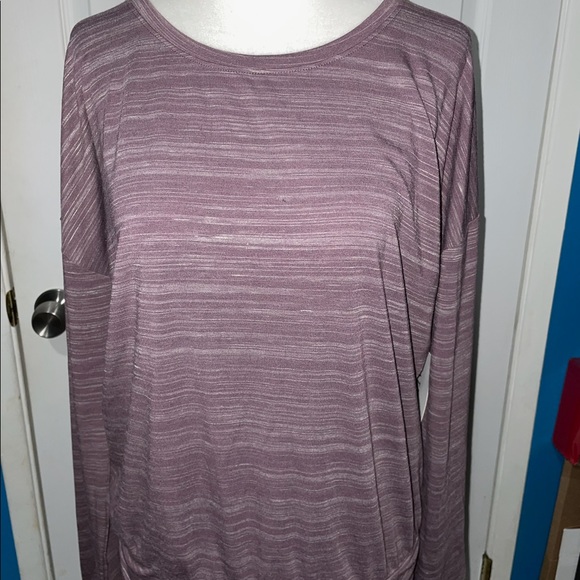 NWT Athleta Beyond Soft Avenues Purple Midi Ruched Long Sleeve Dress Size M - Picture 3 of 11